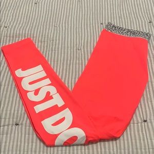 Hot Pink Nike Pro Fleece Lined Leggings